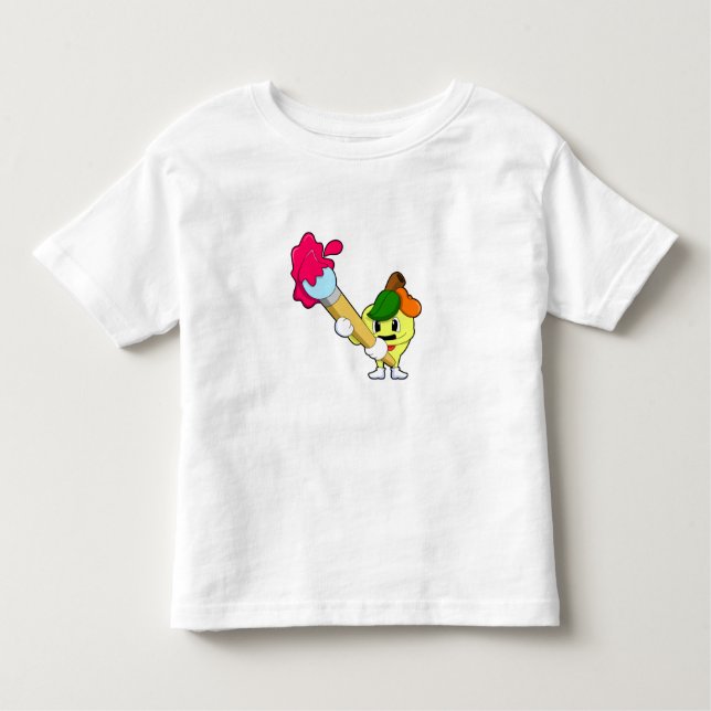 Camiseta De Bebé Apple como pintador con pincel de pintura (Anverso)