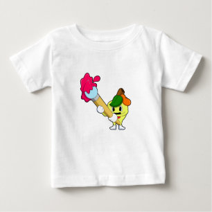 Camiseta De Bebé Apple como pintador con pincel de pintura