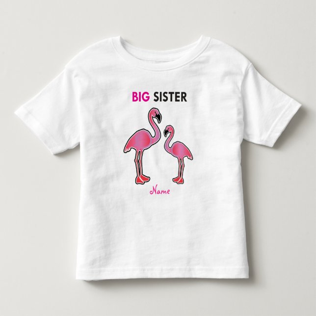 Camiseta De Bebé Aprendiendo el canto de la hermana grande Flamingo (Anverso)