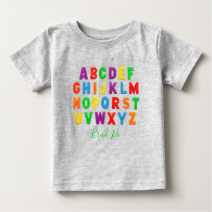 Camiseta De Bebé aprendizaje temprano simple personalizado ABC