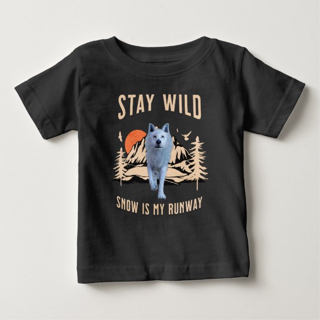 Camiseta De Bebé Après Ski Snow Runway Wolf Art (Anverso)