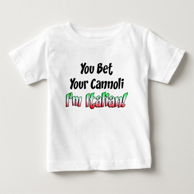 Camiseta De Bebé Apueste su italiano de Cannoli (Anverso)