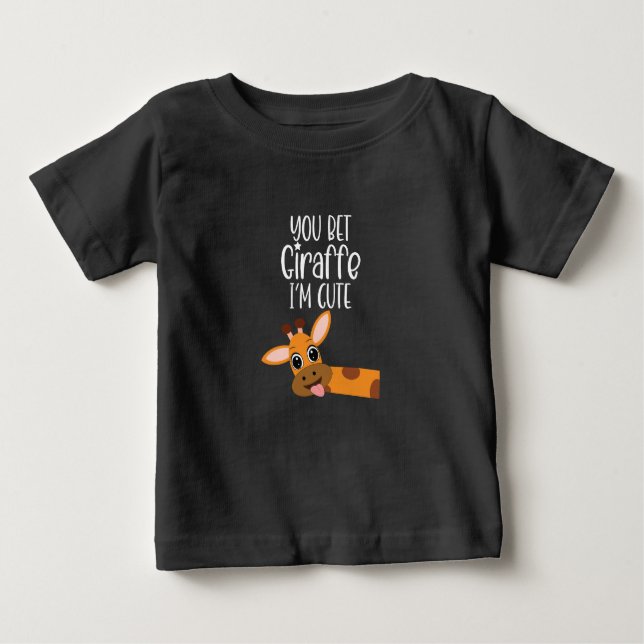 Camiseta De Bebé Apuesto a que Giraffe soy un bebé pequeño y lindo (Anverso)