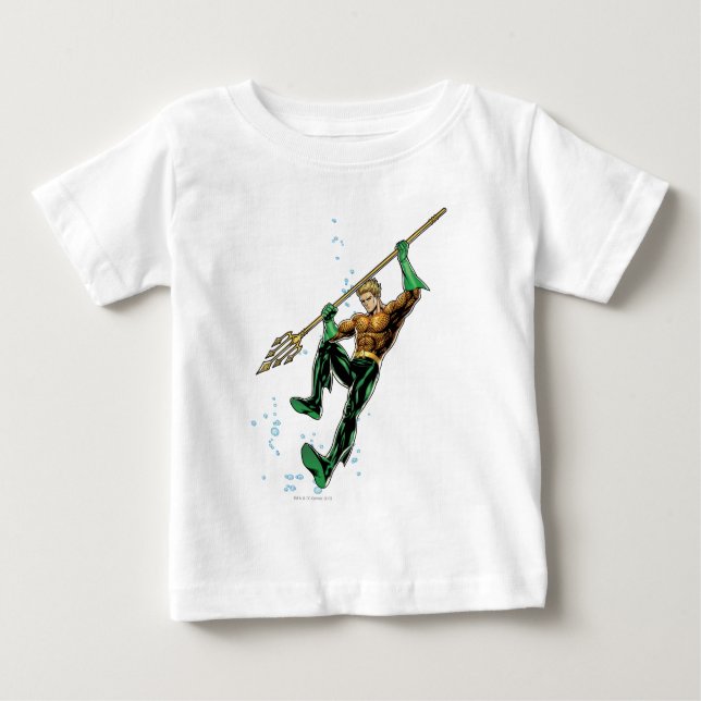 Camiseta De Bebé Aquaman con Spear (Anverso)