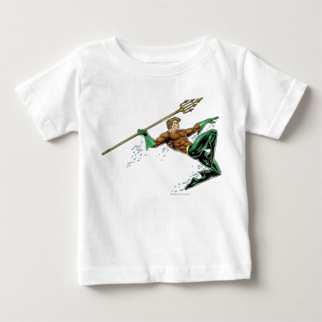 Camiseta De Bebé Aquaman Lunging con voz (Anverso)