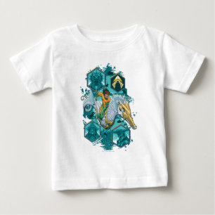 Camiseta De Bebé Aquaman montando caballito de mar a través de los