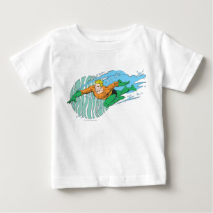 Camiseta De Bebé Aquaman salta a la izquierda