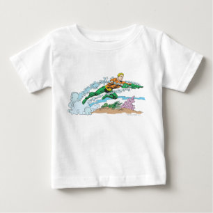 Camiseta De Bebé Aquaman salta sobre Coral