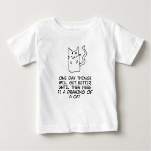 Camiseta De Bebé Aquí está el dibujo de un gato