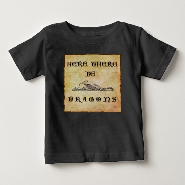 Camiseta De Bebé Aquí Hay Dragones (Anverso)
