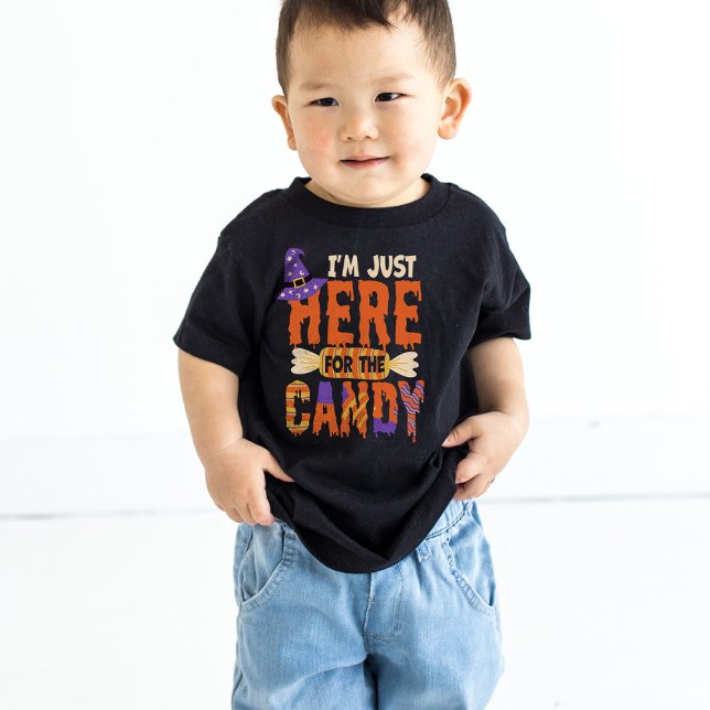 Camiseta De Bebé Aquí para el truco de dulces o para tratar la dive (Subido por el creador)