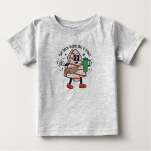 Camiseta De Bebé Aquí Pareciendo Un Tentempié Pastel De Navidad En