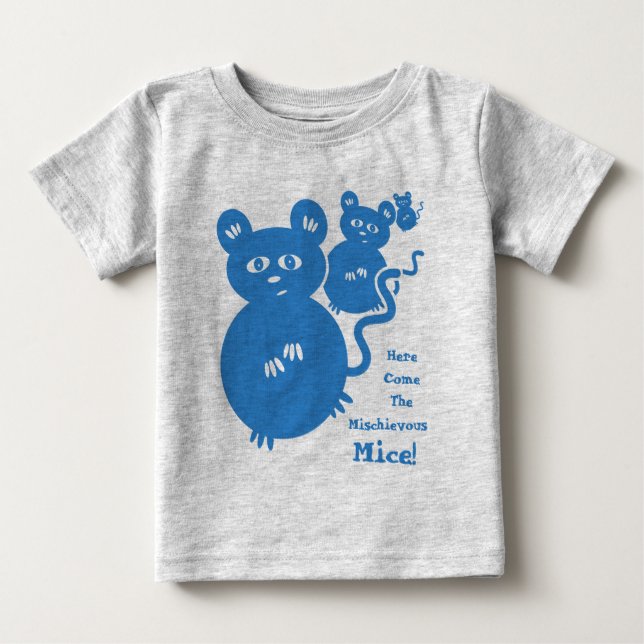 Camiseta De Bebé ¡Aquí viene el ratón malicioso! Ratón personalizad (Anverso)