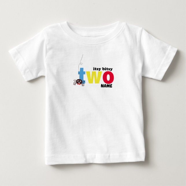 Camiseta De Bebé Araña amarga Itsy Segundo cumpleaños (Anverso)
