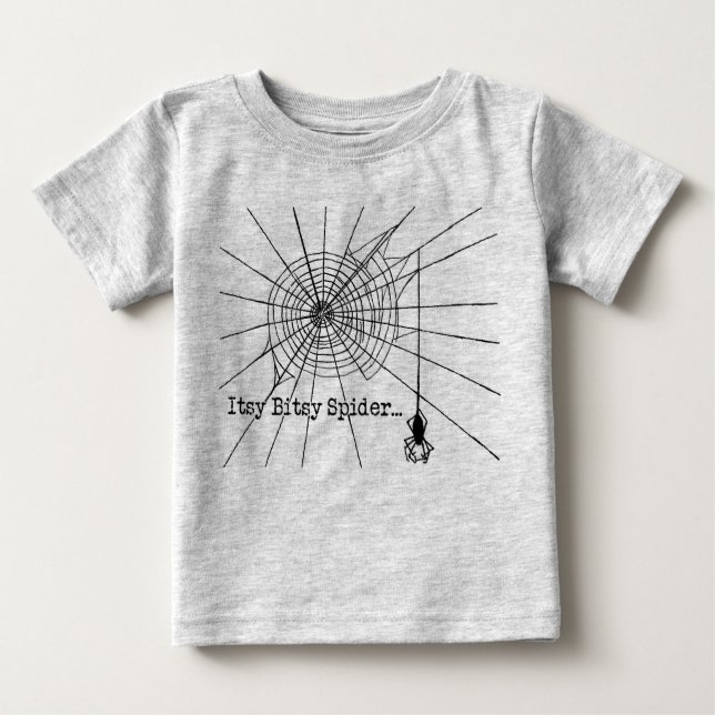 Camiseta De Bebé Araña colgada en una web de Halloween gótico (Anverso)