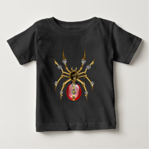 Camiseta De Bebé Araña de vapor sobre negro