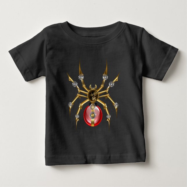 Camiseta De Bebé Araña de vapor sobre negro (Anverso)