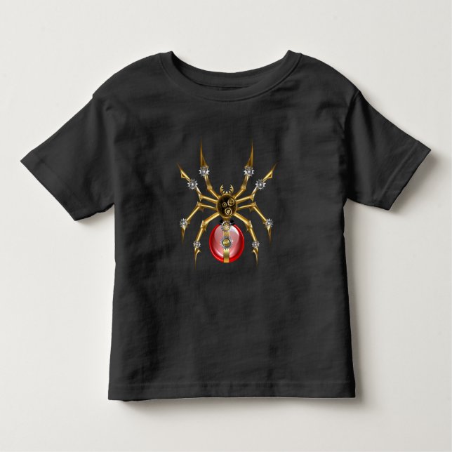 Camiseta De Bebé Araña de vapor sobre negro (Anverso)