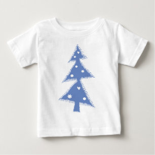 Camiseta De Bebé árbol azul de Navidad