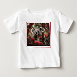 Camiseta De Bebé Árbol Banksia Rojo Con Oso Koala,