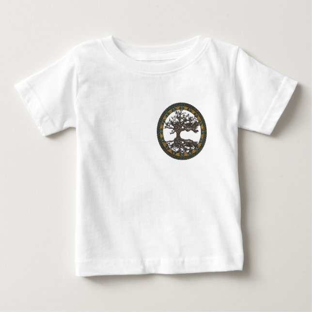 Camiseta De Bebé Árbol celta de la vida [Yggdrasil] (Anverso)