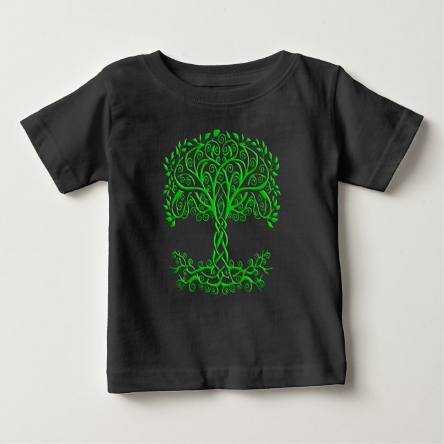 Camiseta De Bebé Árbol Celta Verde De La Vida (Anverso)
