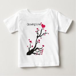 Camiseta De Bebé árbol de corazón negro, amor creciente