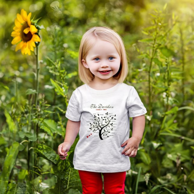 Camiseta De Bebé Árbol de familia grande personalizado (20 nombres) (Subido por el creador)