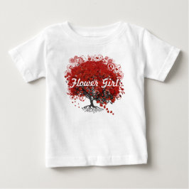 Camiseta De Bebé Árbol de hojas del corazón rojo