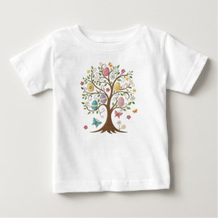 CAMISETA DE BEBÉ ÁRBOL DE HUEVOS DE PASCUA