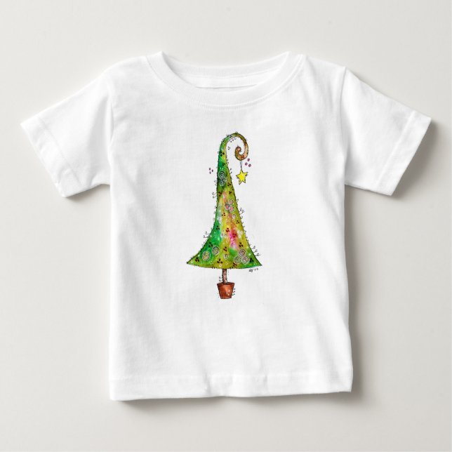 Camiseta De Bebé Árbol de Navidad caprichoso (Anverso)