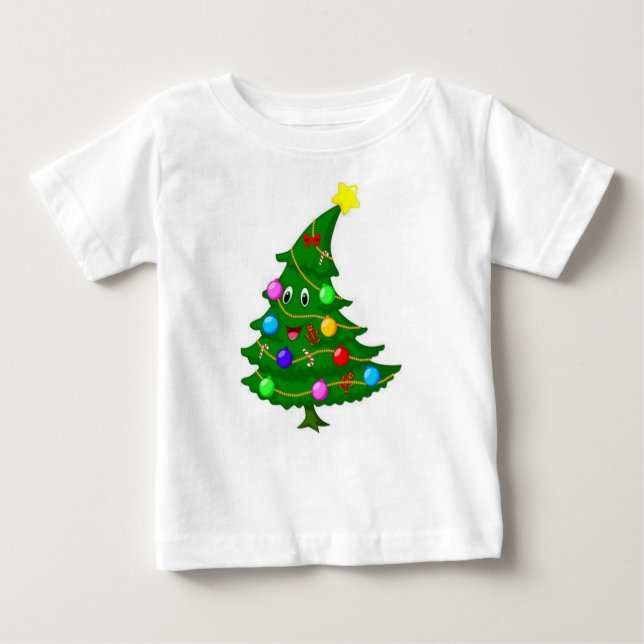 CAMISETA DE BEBÉ ***ÁRBOL DE NAVIDAD CON SONRISA*** (Anverso)