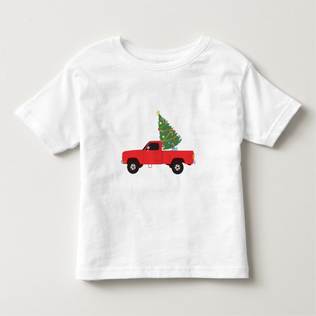 Camiseta De Bebé Árbol de Navidad de Camión de Cobertura (Anverso)