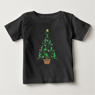 Camiseta De Bebé Árbol de Navidad de Chicas femeninas en softball