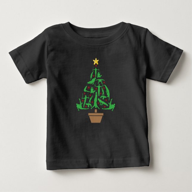 Camiseta De Bebé Árbol de navidad de gimnasia masculina (Anverso)