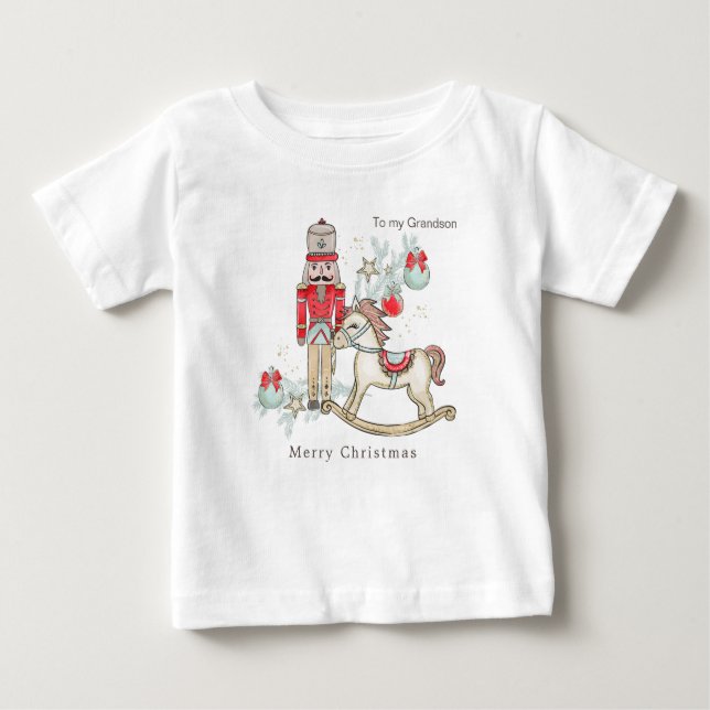 Camiseta De Bebé Árbol de Navidad de los Caballos de Rocas Nutcrack (Anverso)