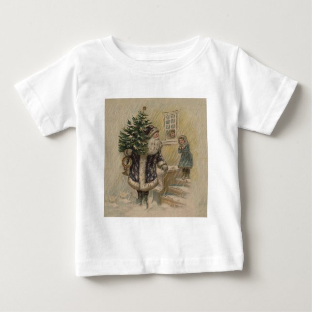 Camiseta De Bebé Árbol de navidad de nieve de Santa Rosa (Anverso)