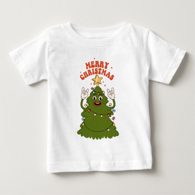 Camiseta De Bebé Árbol de Navidad de Rockin - Una fiesta festiva (Anverso)