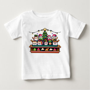 Camiseta De Bebé Árbol de Navidad de sushi festivo - Arte de piano 