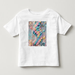 Camiseta De Bebé Árbol de Navidad en mosaico futurista y lindo past
