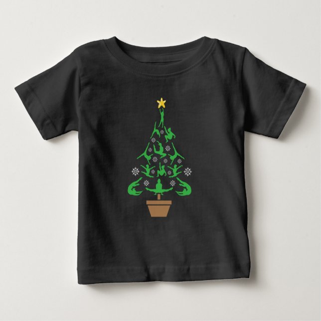 Camiseta De Bebé Árbol de Navidad Gimnasia chica (Anverso)