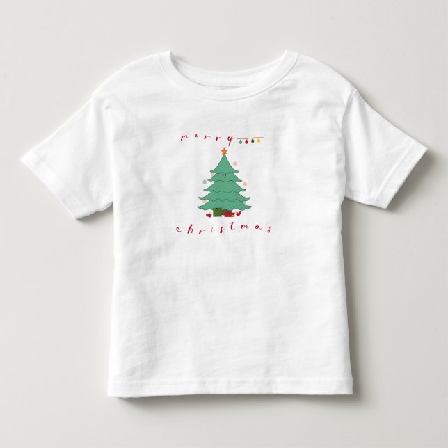 Camiseta de bebé árbol de Navidad lindo (Anverso)