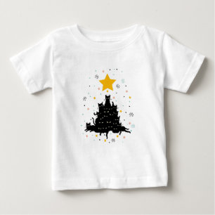 Camiseta De Bebé Árbol de Navidad Meowy, divertido árbol de Navidad