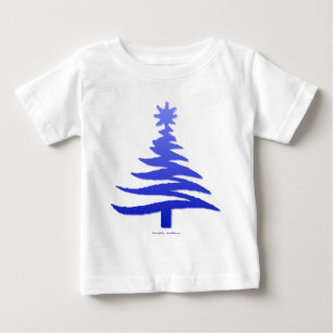 Camiseta De Bebé Árbol de Navidad moderno estampado con plantilla a