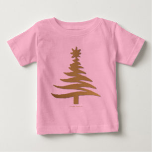 Camiseta De Bebé Árbol de Navidad moderno estampado con plantilla d