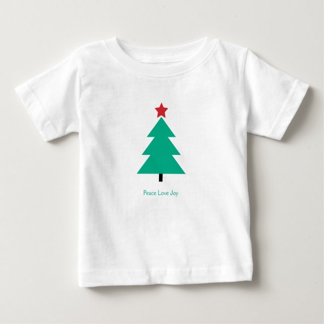 Camiseta De Bebé Árbol de Navidad Paz Amo Joy (Anverso)