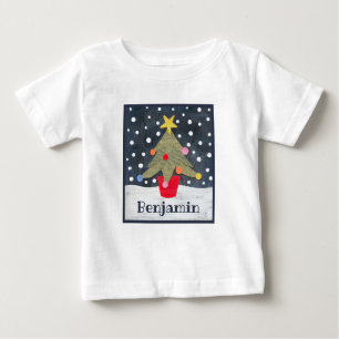 Camiseta De Bebé Árbol de Navidad personalizado