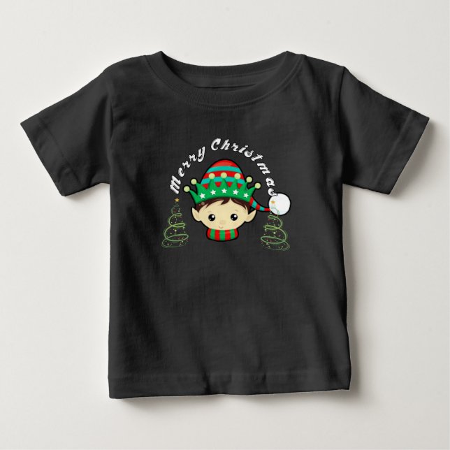 Camiseta De Bebé Árbol de Navidad y hada  (Anverso)