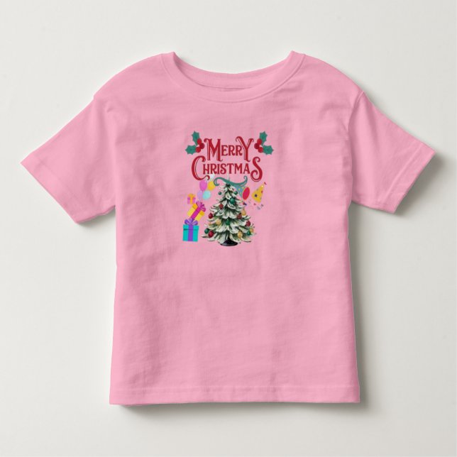 Camiseta De Bebé Árbol de navidad y regalo (Anverso)