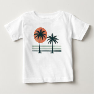 Camiseta De Bebé Árbol de palmeras tropicales retro/vintage